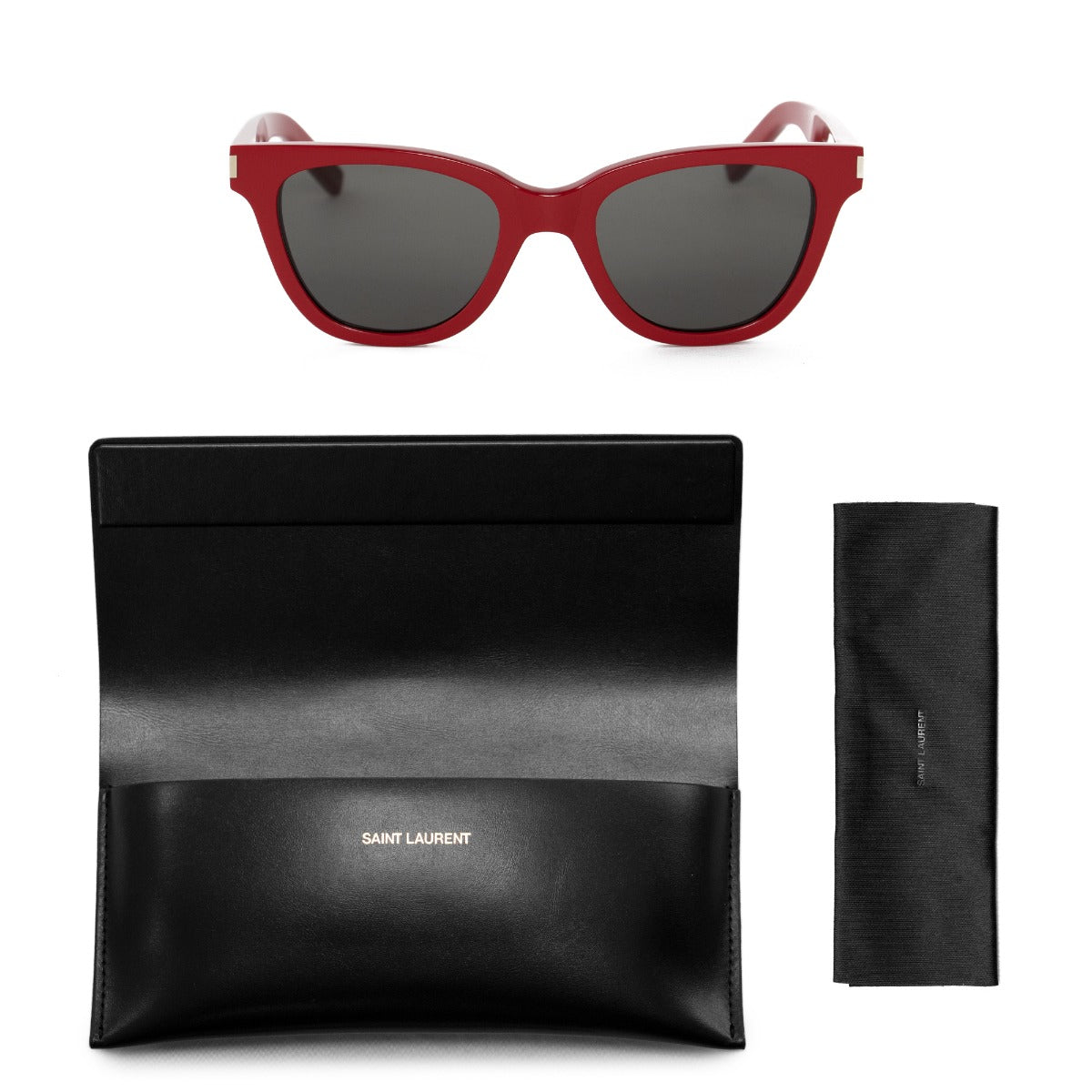 title:Saint Laurent Square Sunglasses SL51 003 51;color:Red