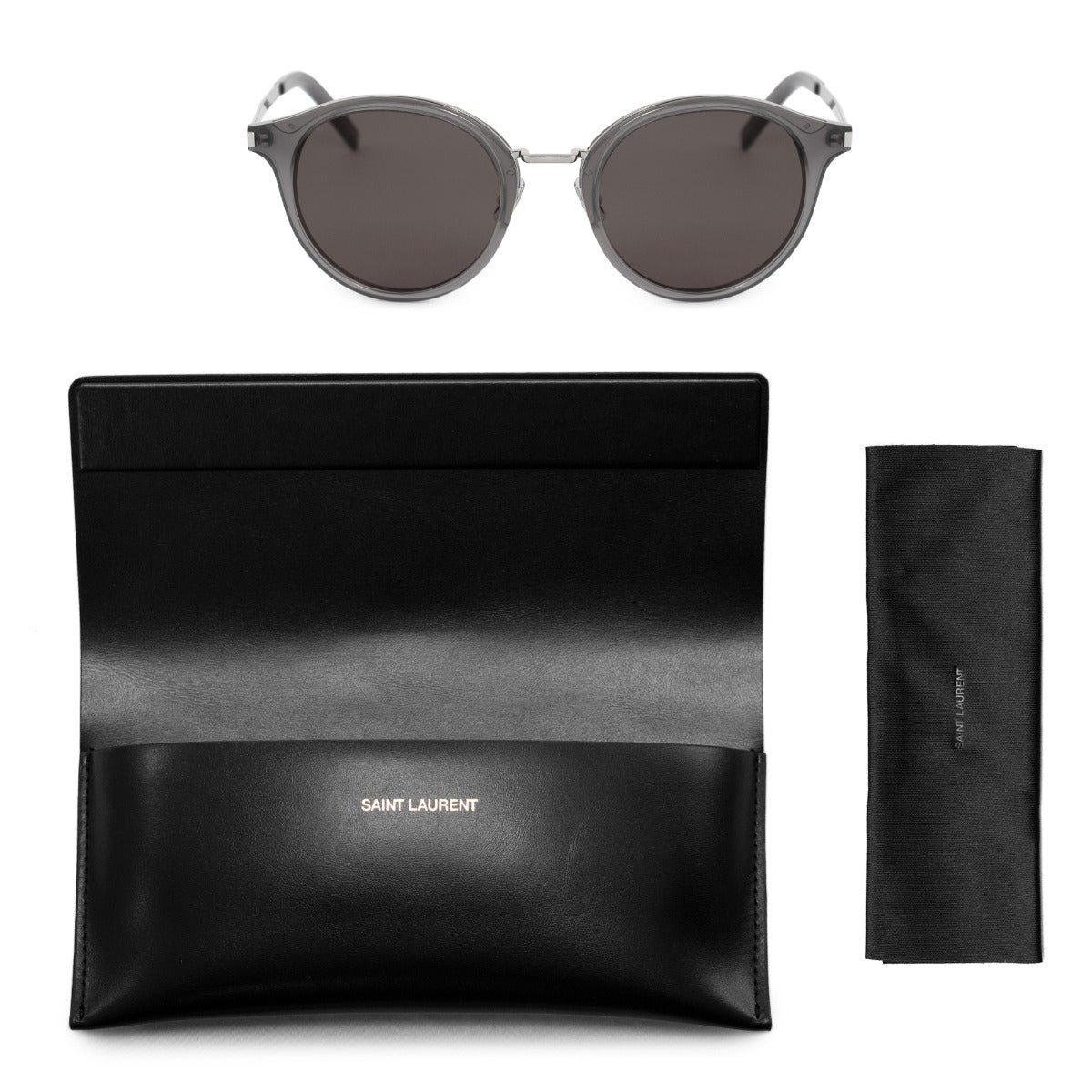 title:Saint Laurent Round Sunglasses SL57 005 49;color:Gray