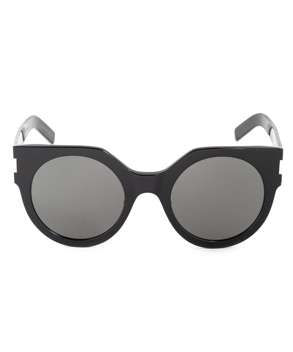 title:Saint Laurent SL 185 SLIM 001 52 Round Sunglasses;color:Black