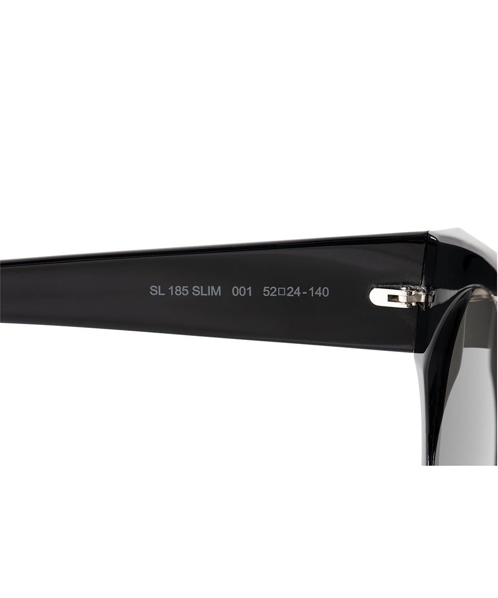 title:Saint Laurent SL 185 SLIM 001 52 Round Sunglasses;color:Black