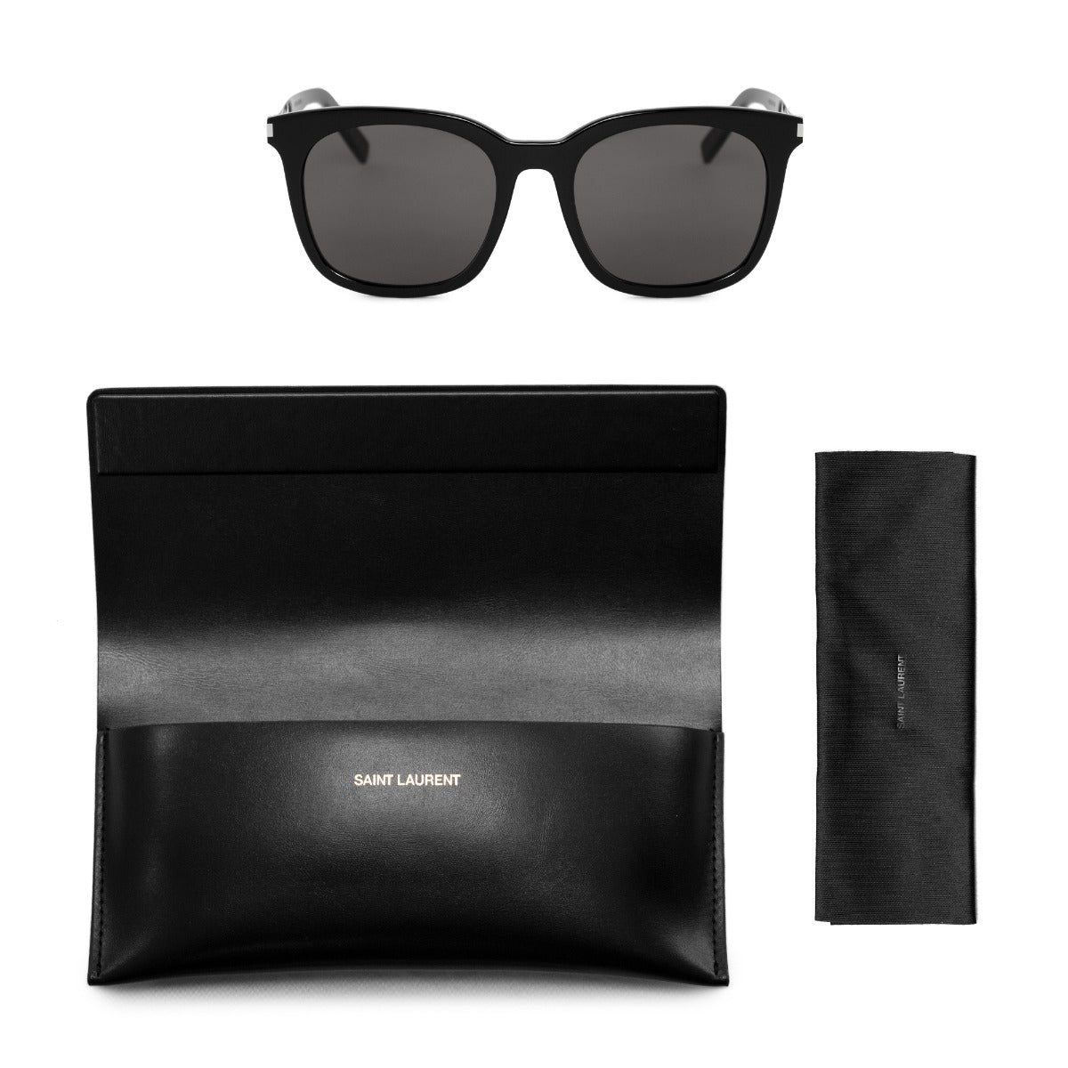 title:Saint Laurent Rectangular Sunglasses SL285F 001 54;color:Black