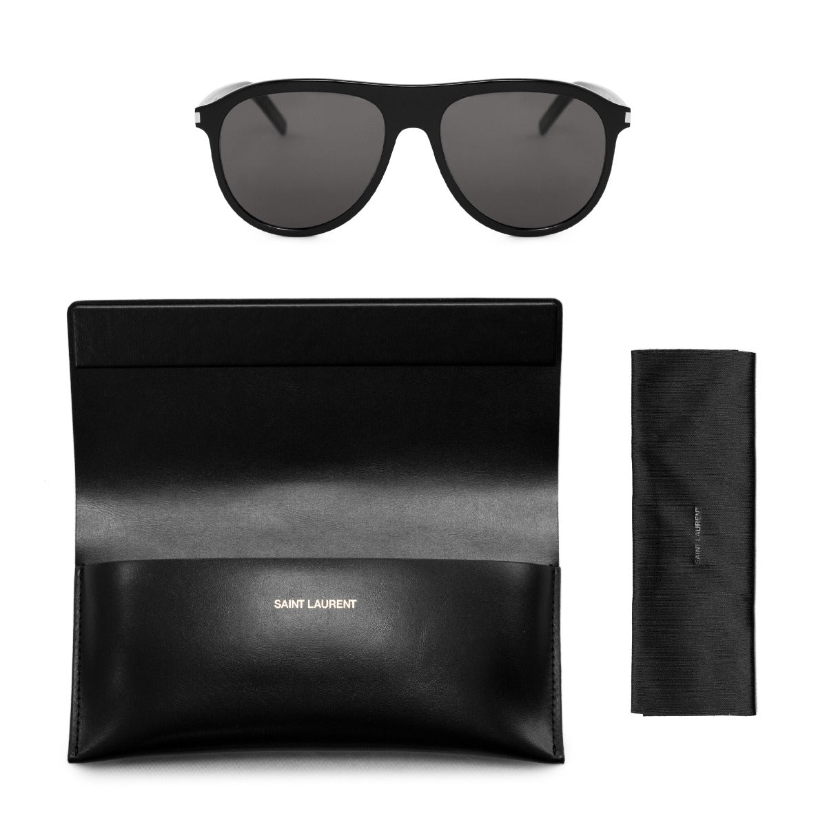 title:Saint Laurent Pilot Sunglasses SL432 001 57;color:Black