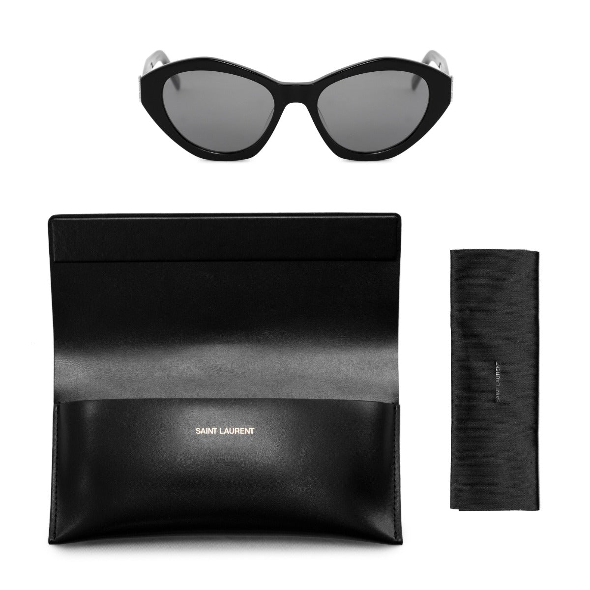 title:Saint Laurent Oval Sunglasses SLM60 005 54;color:Black