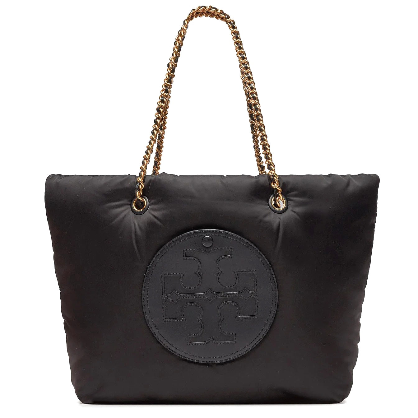 title:Tory Burch Women's Ella Puffy Chain Tote;color:Black